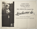 MADAME DE... Cinema Quad Movie Poster