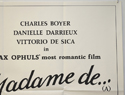 MADAME DE... (Top Right) Cinema Quad Movie Poster