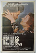 TO DIE OF LOVE Cinema One Sheet Movie Poster