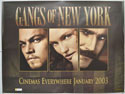 GANGS OF NEW YORK Cinema Quad Movie Poster