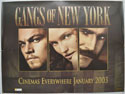 GANGS OF NEW YORK Cinema Quad Movie Poster