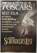 SCHINDLER’S LIST Cinema One Sheet Movie Poster