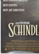 SCHINDLER’S LIST (Bottom Left) Cinema One Sheet Movie Poster