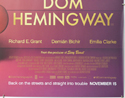 DOM HEMINGWAY (Bottom Right) Cinema Quad Movie Poster