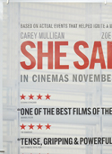 SHE SAID (Top Left) Cinema One Sheet Movie Poster