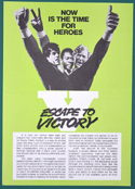 Escape To Victory -  Synopsis Sheet - front