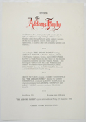THE ADDAMS FAMILY Cinema Exhibitors Campaign Pressbook - SYNOPSIS