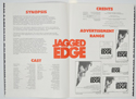 JAGGED EDGE Cinema Exhibitors Campaign Pressbook - INSIDE