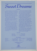 SWEET DREAMS Cinema Exhibitors Campaign Pressbook - SYNOPSIS
