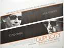 DUPLICITY Cinema Quad Movie Poster